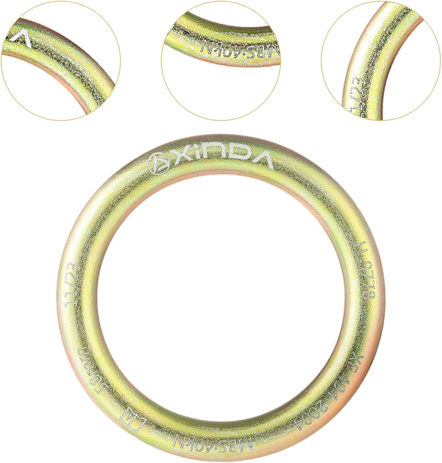 40kN Rappel Ring - Alloy Steel Rope Connector for Climbing, Aerial Work, & Outdoor Sports (3.07x0.39 inch)