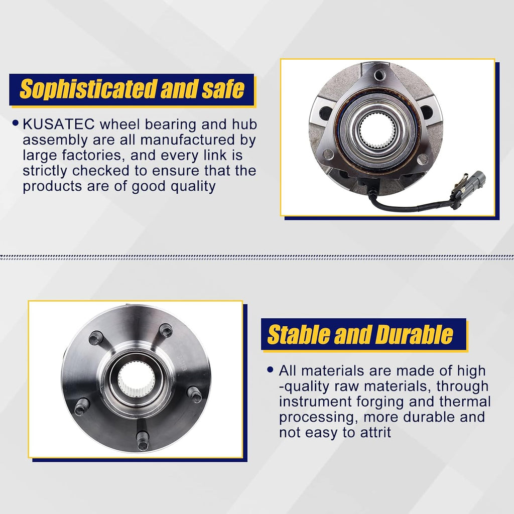 KUSATEC 513189 Front 2PCS Wheel Bearing and Hub Assembly