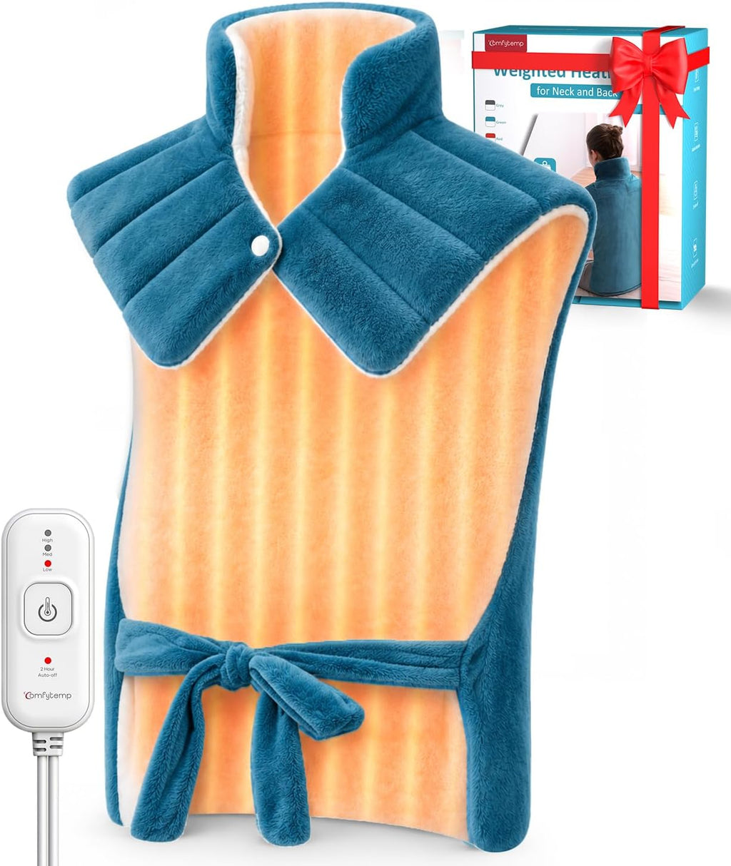 Heating Pad for Back Neck Shoulders, Weighted Electric Heated Pad