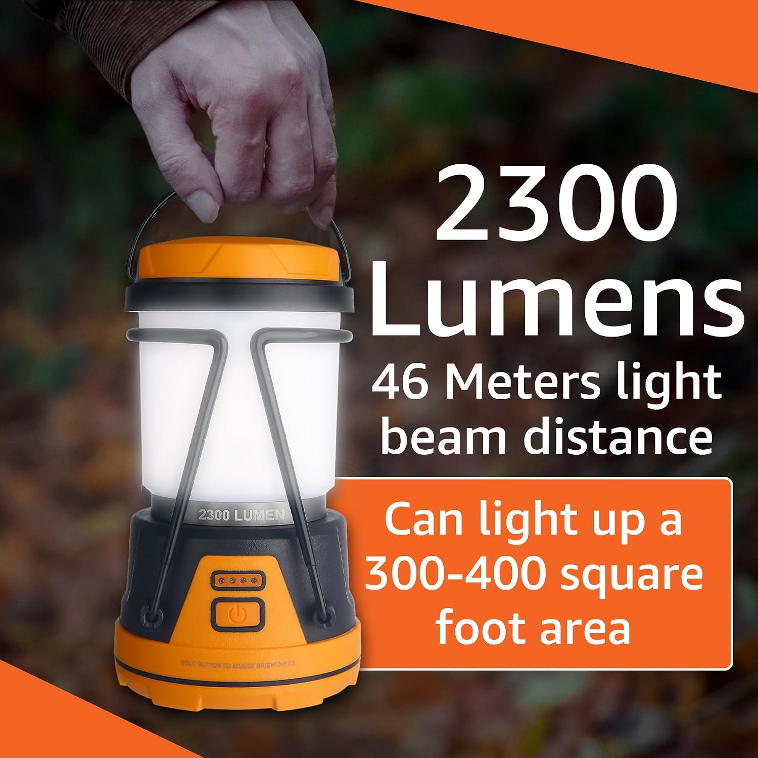 Rechargeable LED Camping Lantern - Power Outages, Hurricanes, Emergency, Hiking, Outdoor - Bright Battery Powered