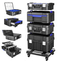 4 Tier Rolling Tool Box with Wheels, 18” Stackable Tool Box Organizer