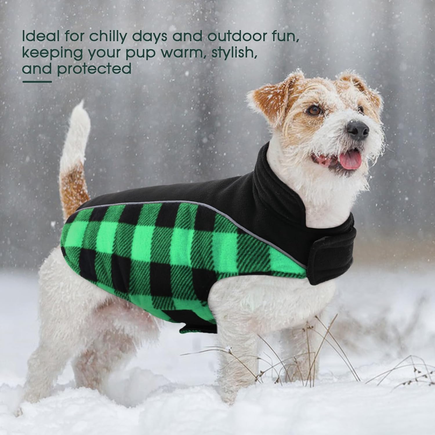 Dog Winter Coat, Reversible Waterproof Dog Jacket with Reflective Strip, Warm Dogs Fleece Vest Adjustable Doggy Cold