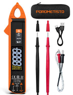 Digital Clamp Meter POROMETISTO, 1mA/mV High-Precision AC/DC Multimeter