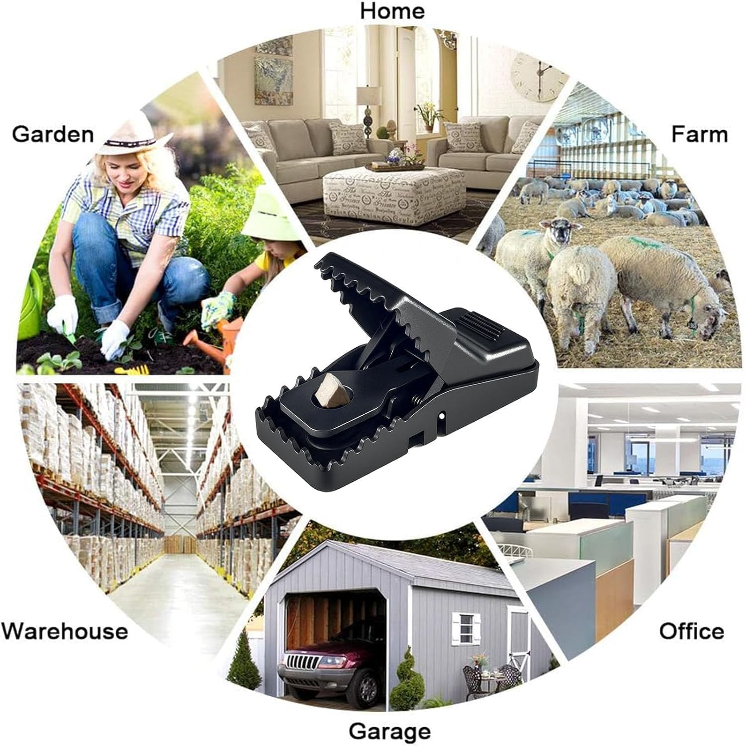 Reusable Indoor Mouse Trap 12 Pack – Easy to Set Plastic Rodent Control Device for Home, Garage & Garden Use