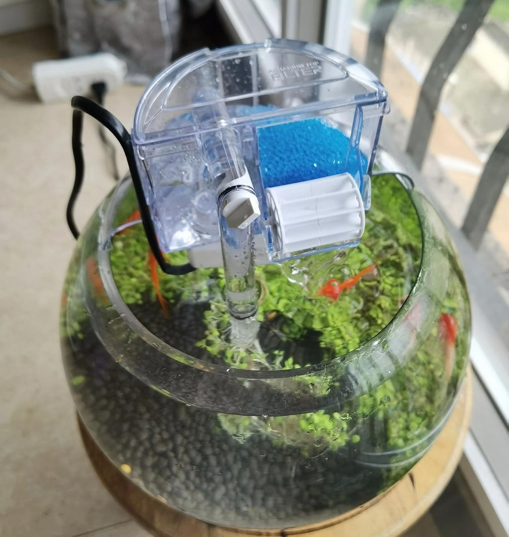 Circular Fish Tank Filter, Aquarium Hang on Filter, with Sponge Media