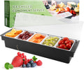 Ice Chilled Condiment Caddy with 5 Removable Trays and Lids
