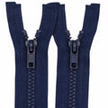 2PCS #5 22 Inch Separating Jacket Zippers for Sewing (Navy Blue)