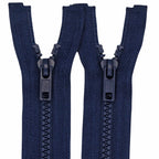 2PCS #5 22 Inch Separating Jacket Zippers for Sewing (Navy Blue)