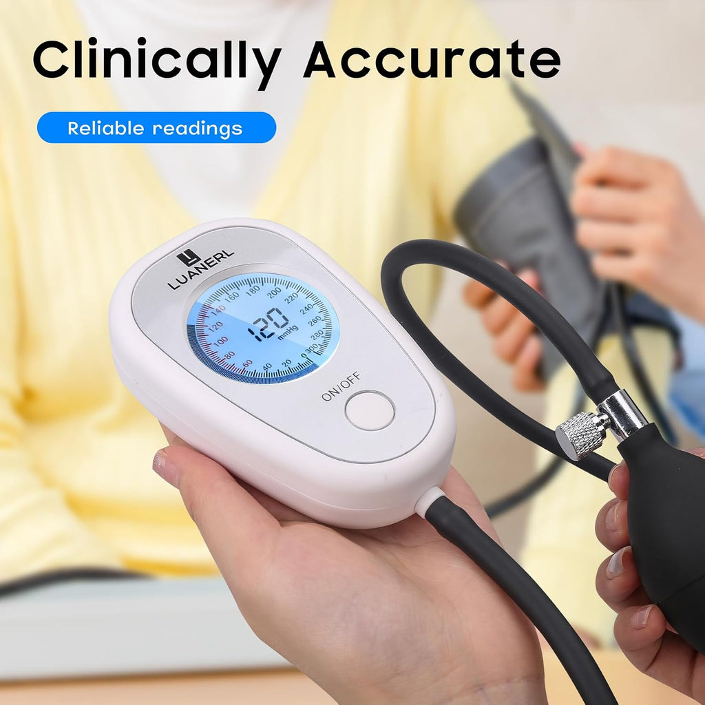 Professional Aneroid Digital Display Manual Blood Pressure Cuff Size 8”-17” Inches (20-42cm) Precise Sphygmomanometer