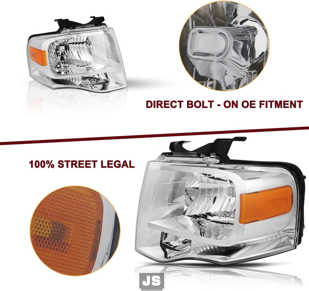 JSBOYAT Headlights for 2007-2014 Ford Expedition