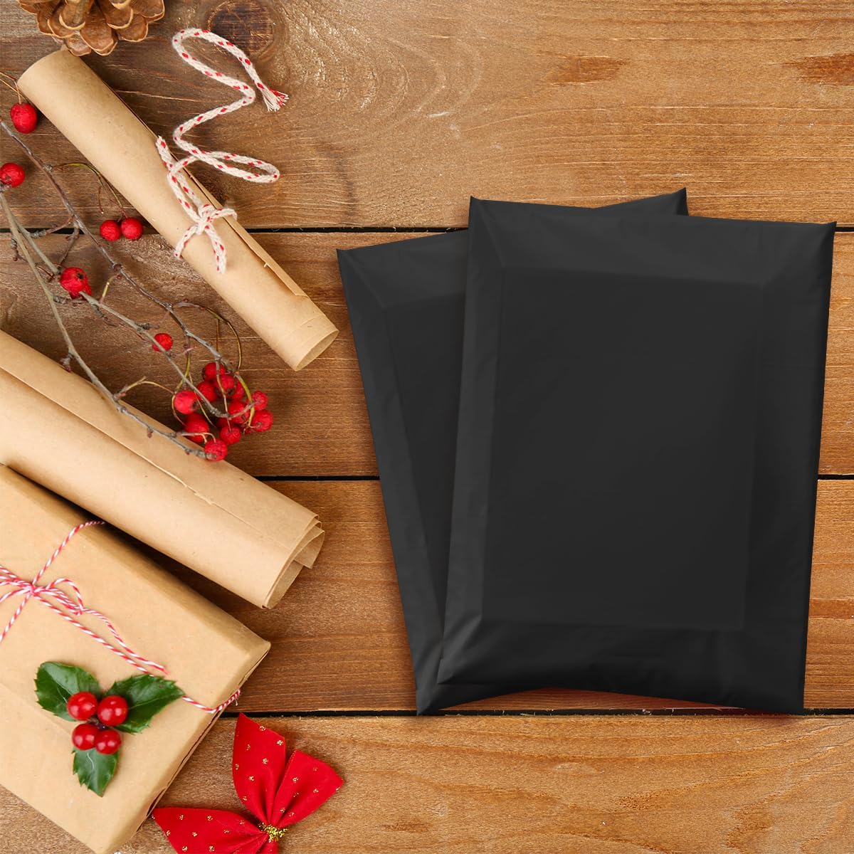 Large Poly Mailers 14.5x19 Inch Black 200 Pack Plastic Shipping Bags