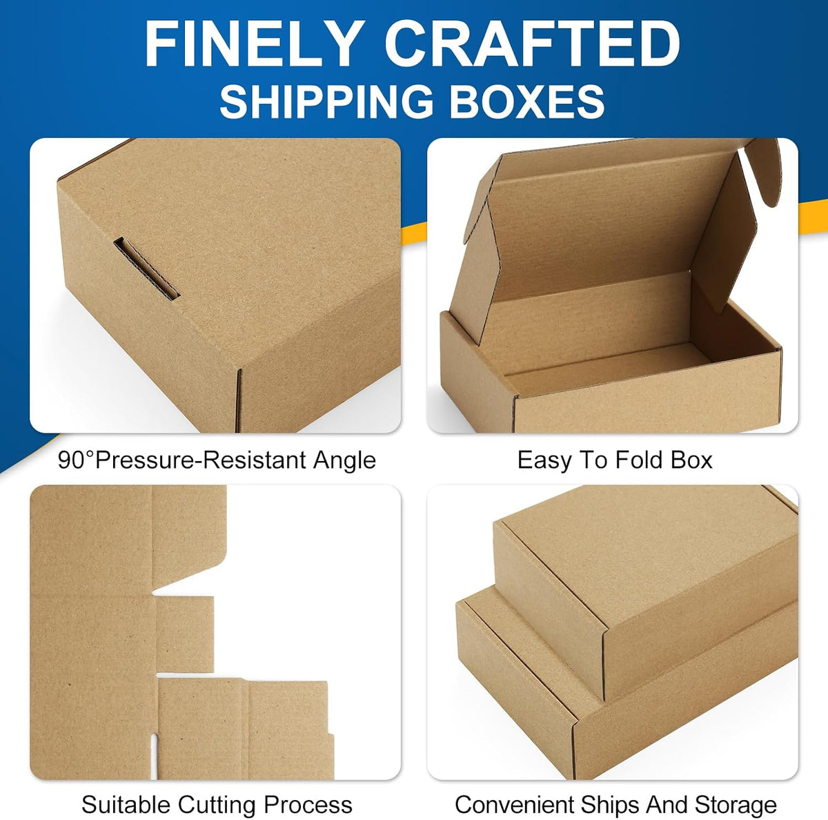 9x6x2 Small Shipping Boxes for Shipping, Gift, Brown Boxes, 12 pack