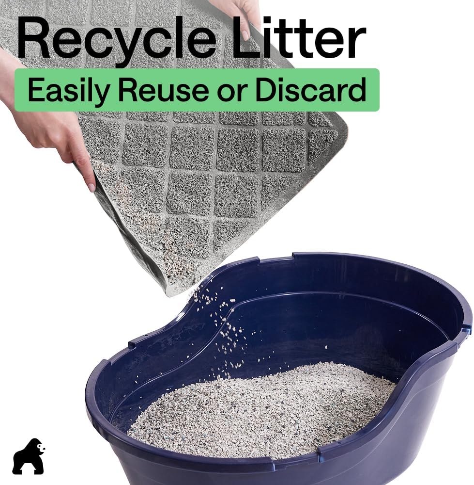 Cat Litter Box Mat, Cushioned Coil Mesh Litter Trapping Mats, Scatter Control Supplies for Less Mess, Phthalate Free