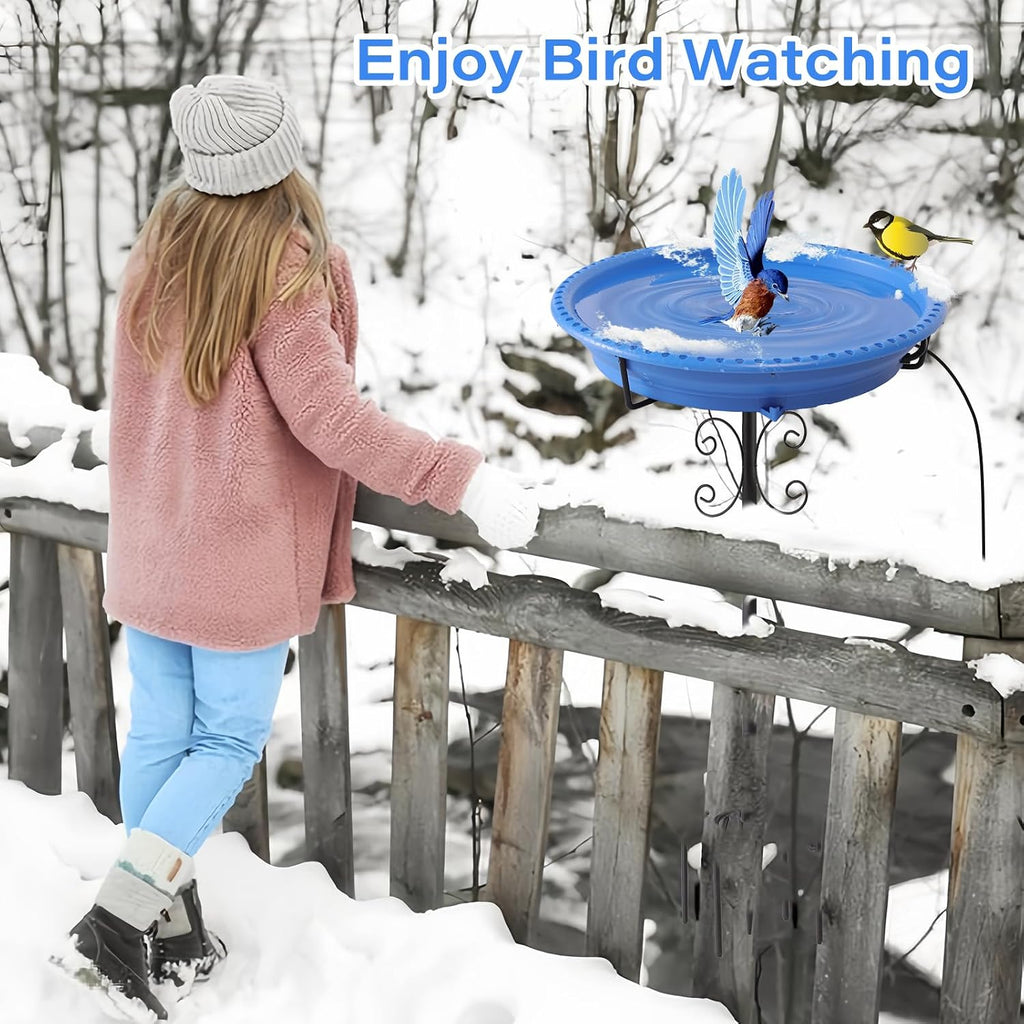 Heated Bird Baths for Outdoors,100W Bird Bath Water Heater Bird Bath Deicer,Heated Bird Bath Thermostat Control