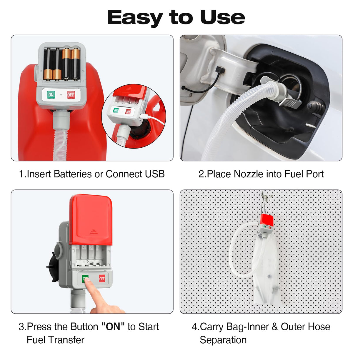 BuffVorce Fuel Transfer Pump, 3.2 GPM Gas Can Pump with Auto-Stop