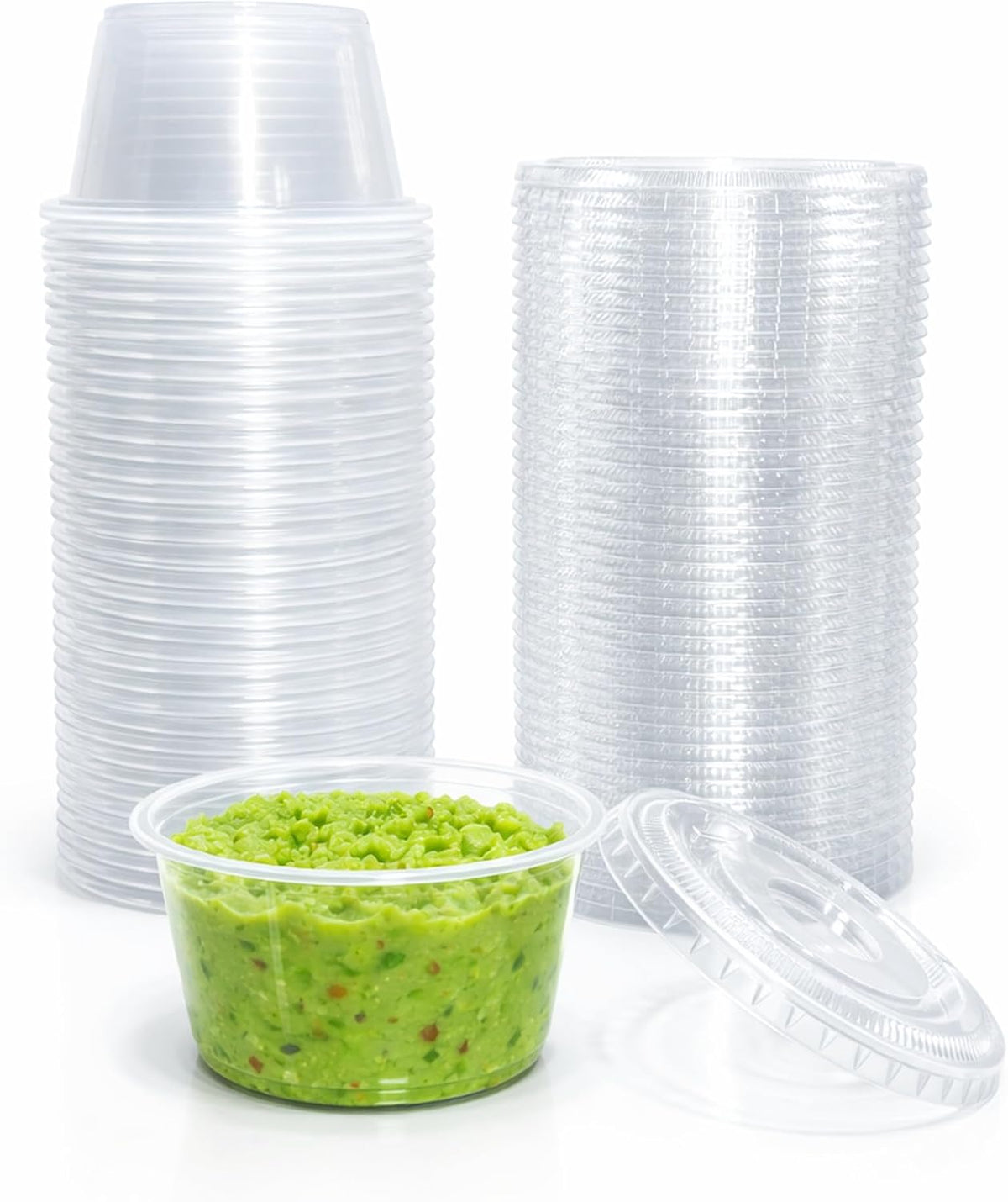 4 oz Clear Plastic Souffle Cup with Lids, BPA Free Portion Cup, 50 Sets