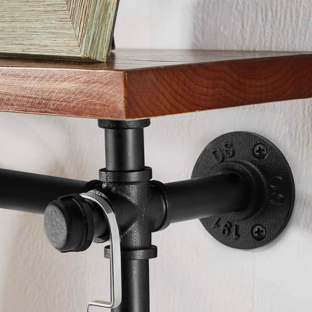 1" Black Pipe Fittings 5-Way Side Outlet Tee Home Expert 4 Pack