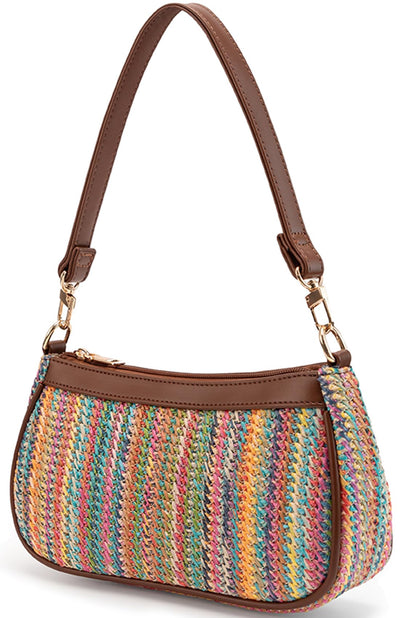 Straw Shoulder Bag for Women Cute Hobo Handbag Underarm Purse