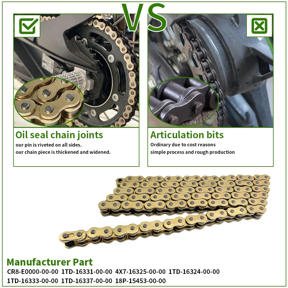 Gold 520 X-Ring Chain 118 Links - UniversalEnhanced Durability & Performance