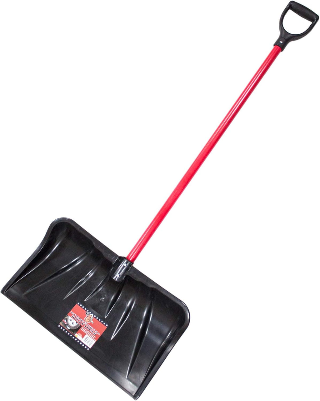 22" Combo Snow Shovel Pusher Fiberglass Handle, Made in USA | Top-grade poly; head 12.75"x22"x4.5"; 56" length;