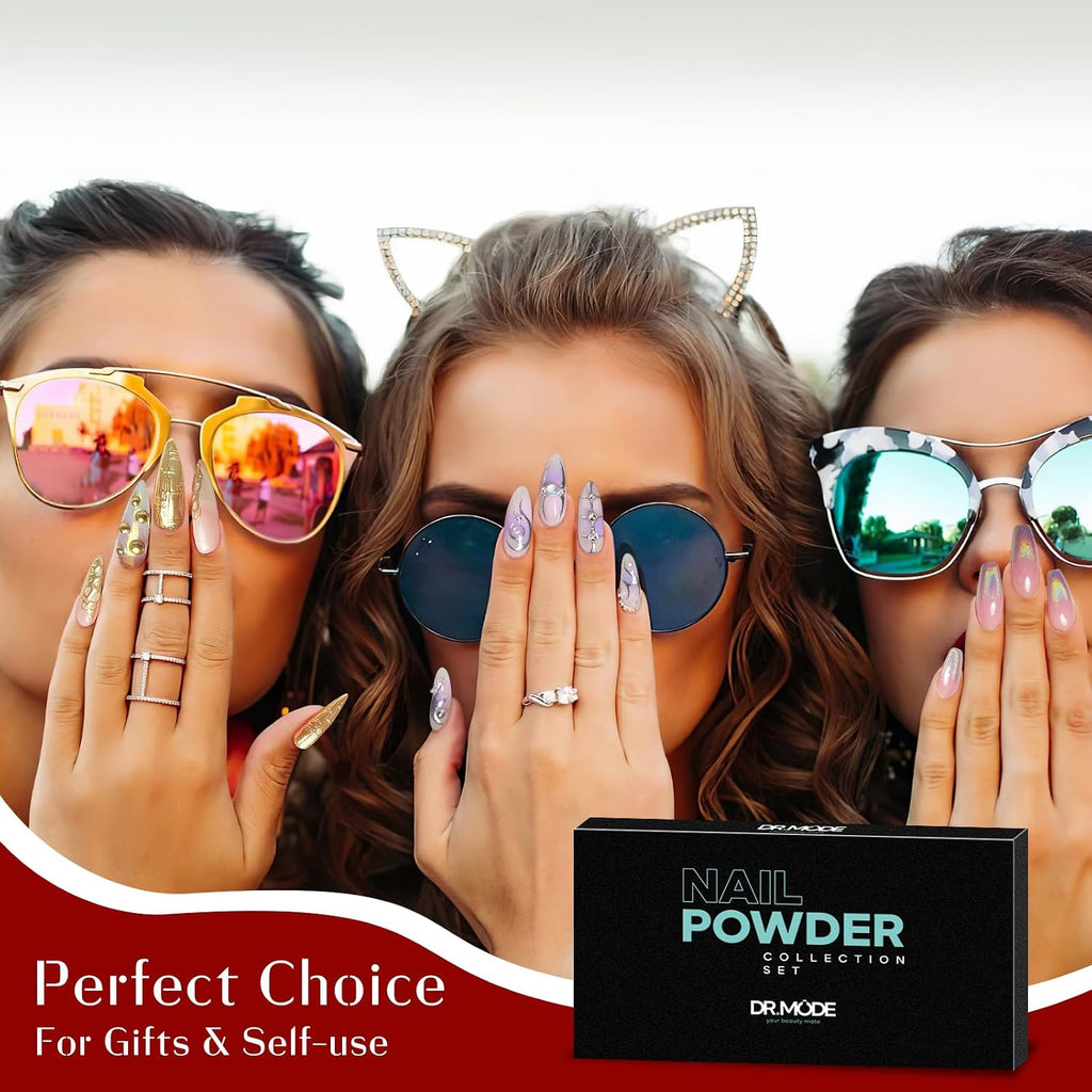 Gold Silver Chrome Nail Powder, 6 Colors Mirror Nail Chrome Palette