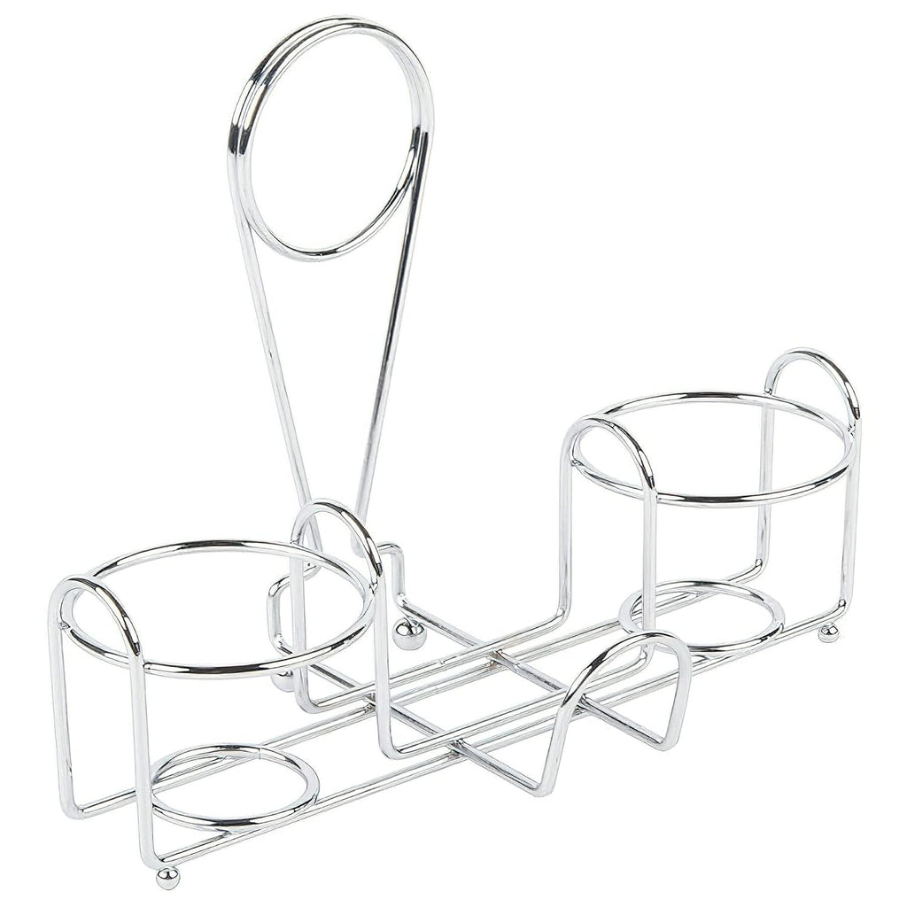 G.E.T. 4-22735 Chrome Metal Two Compartment Condiment Caddy Metal Table Caddies Collection