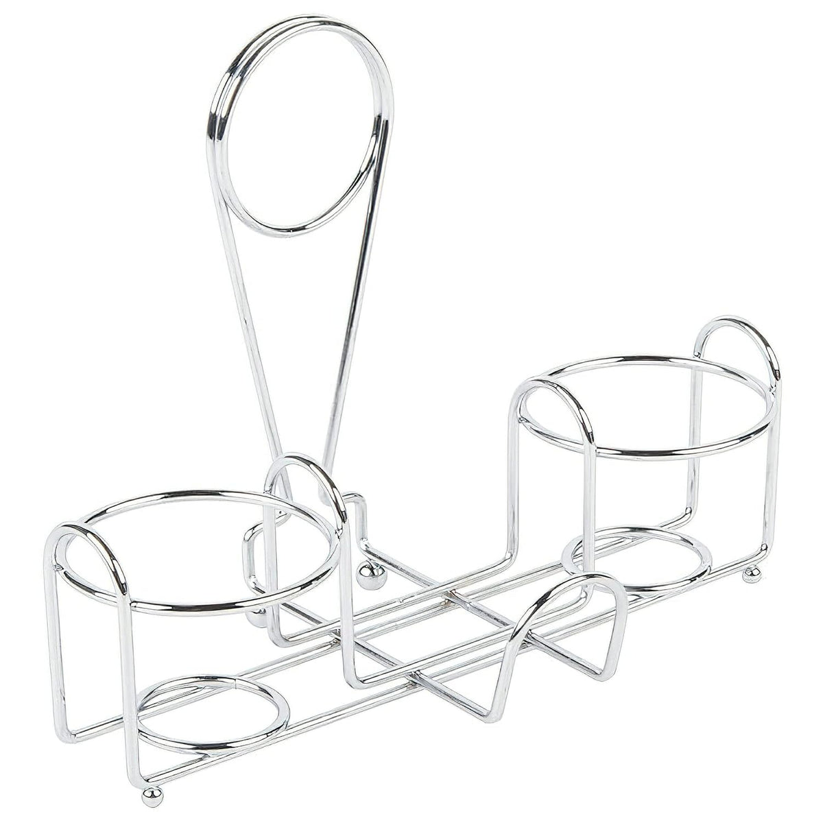 G.E.T. 4-22735 Chrome Metal Two Compartment Condiment Caddy Metal Table Caddies Collection