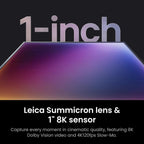Luna Ultra - 8K Vlogging Camera with Dual Leica Lenses, 12× Zoom, 1" Sensor, Detachable 2" Touchscreen, Triple AI
