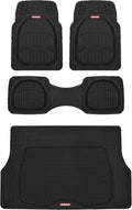 FlexTough 4-Piece Heavy Duty Floor Mats for Cars Trucks SUVs, Automotive Floor Mats Car Mats Full Set Front, Rear &