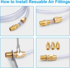 Premium Solid Brass 2PCS Reusable Replacement Fitting For 1/4-Inch ID Hose,1/4-Inch NPT Rigid