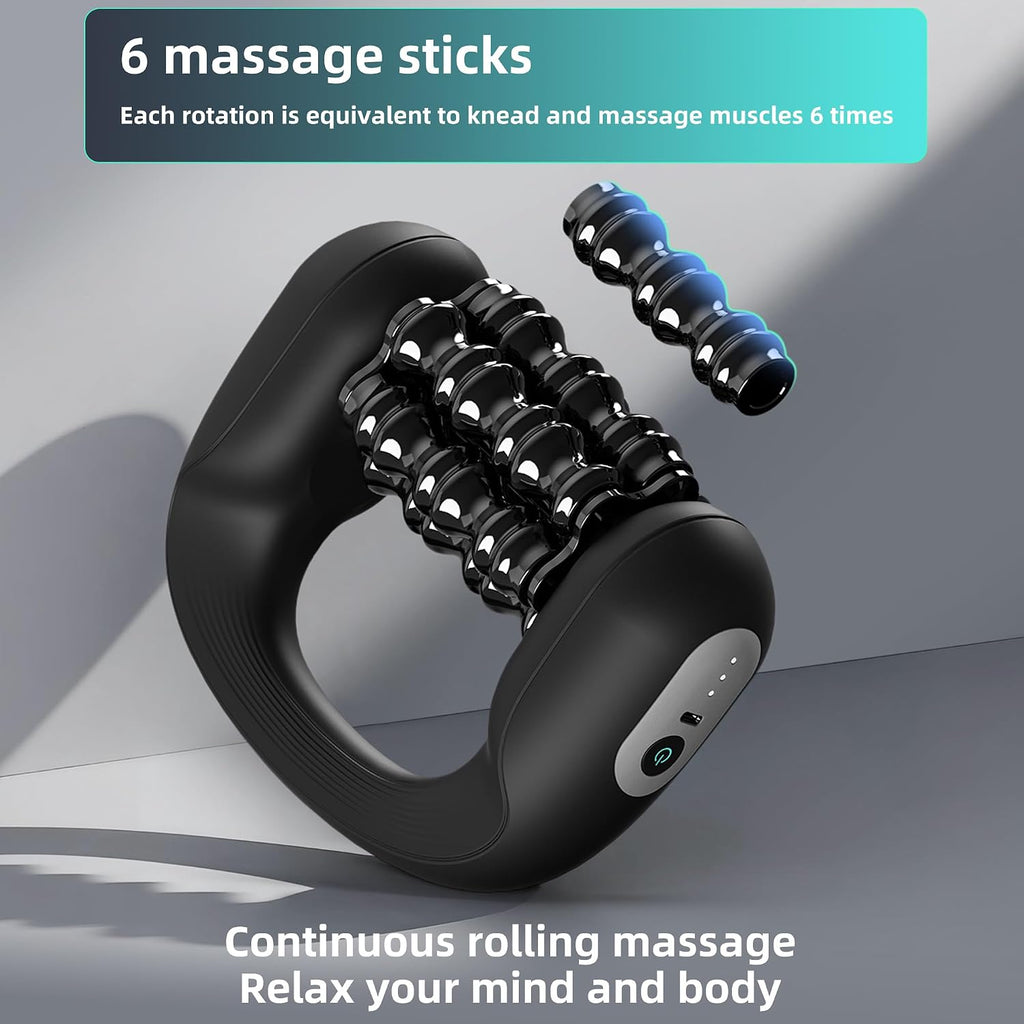 Electric Muscle Roller for Post-Workout Recovery, Deep Rolling Massager for Legs, Calves, Back & Neck, Handheld