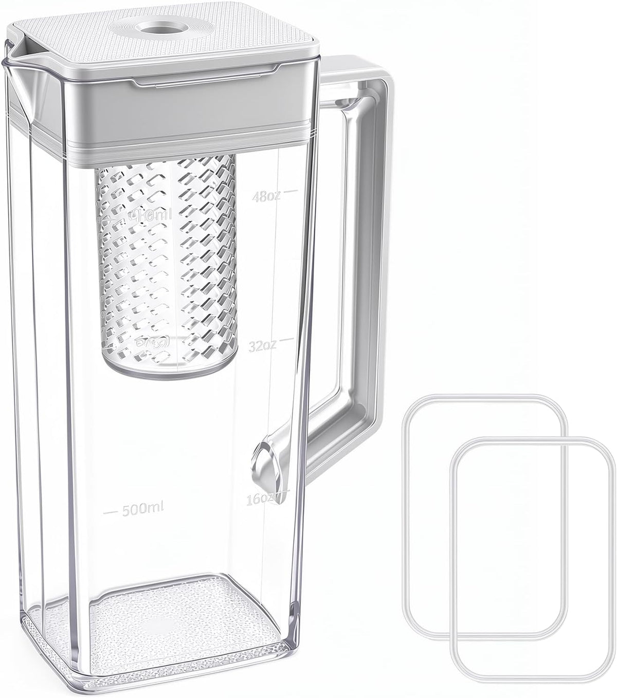 DA97-21261E Refrigerator Water Pitcher Compatible with samsung RF29A9671SR, RF29A9071SR, etc Series Refrigerator Water Pitcher Assembly, No Leak, Includes 2 Extra Sealing Rings，(Replace: DA97-21261B)