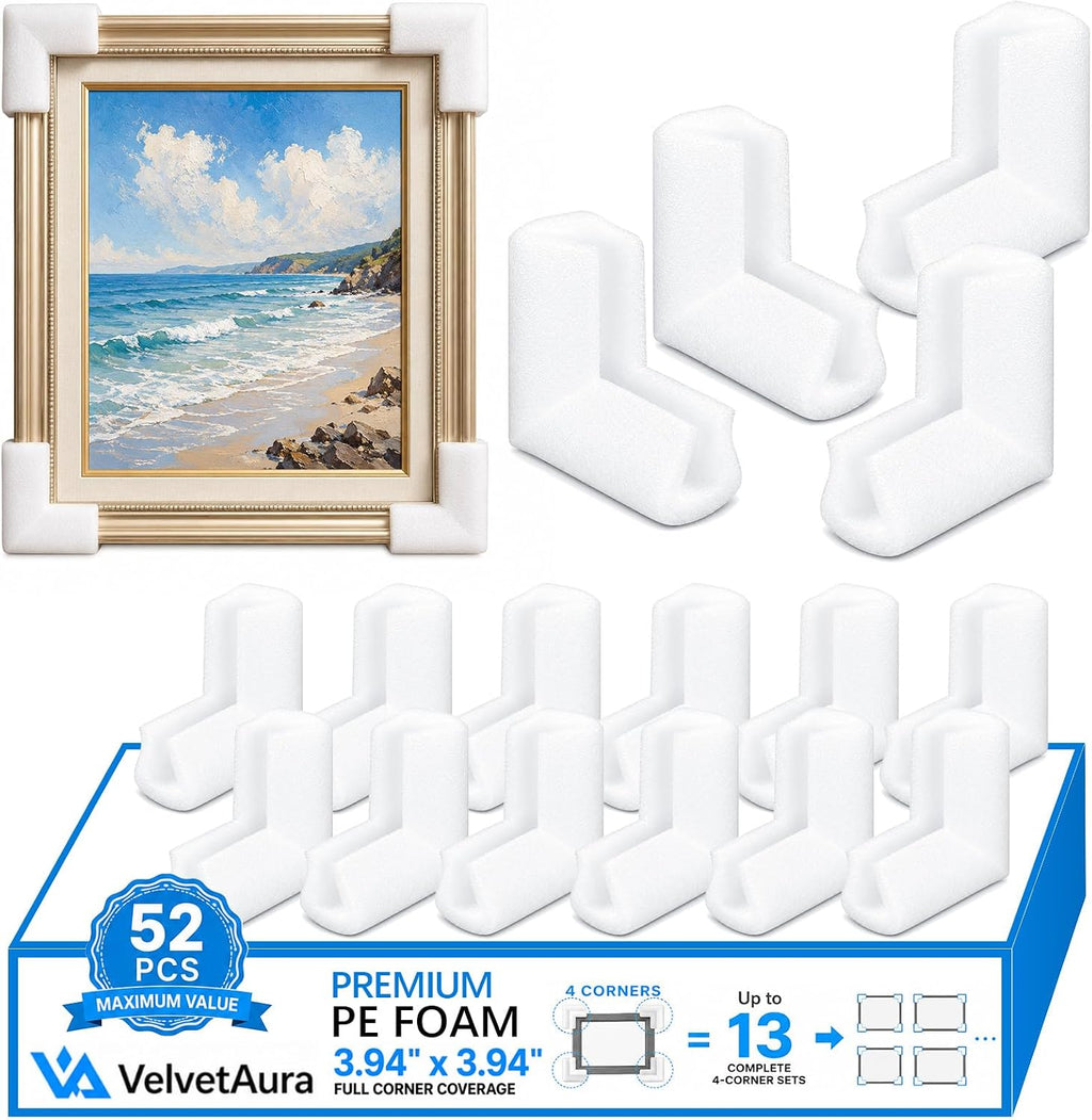 52 Pack Foam Corner Protectors for Moving, 3.94 x 3.94 in
