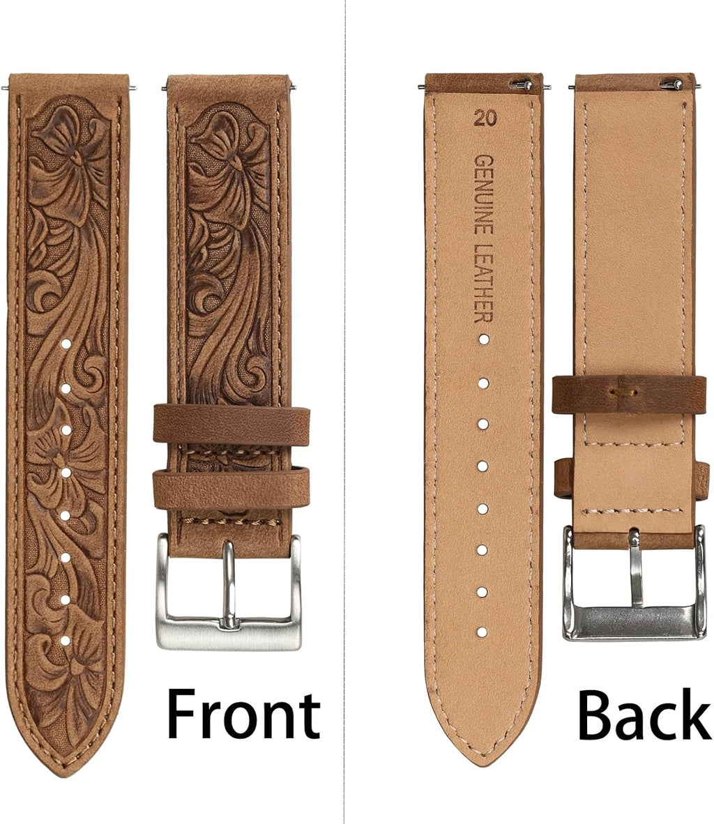 Quick Release Retro Pattern Classical Watch Band, 20mm & 22mm, for Samsung Galaxy Watch 6 (Classic 43mm, 47mm, 40mm