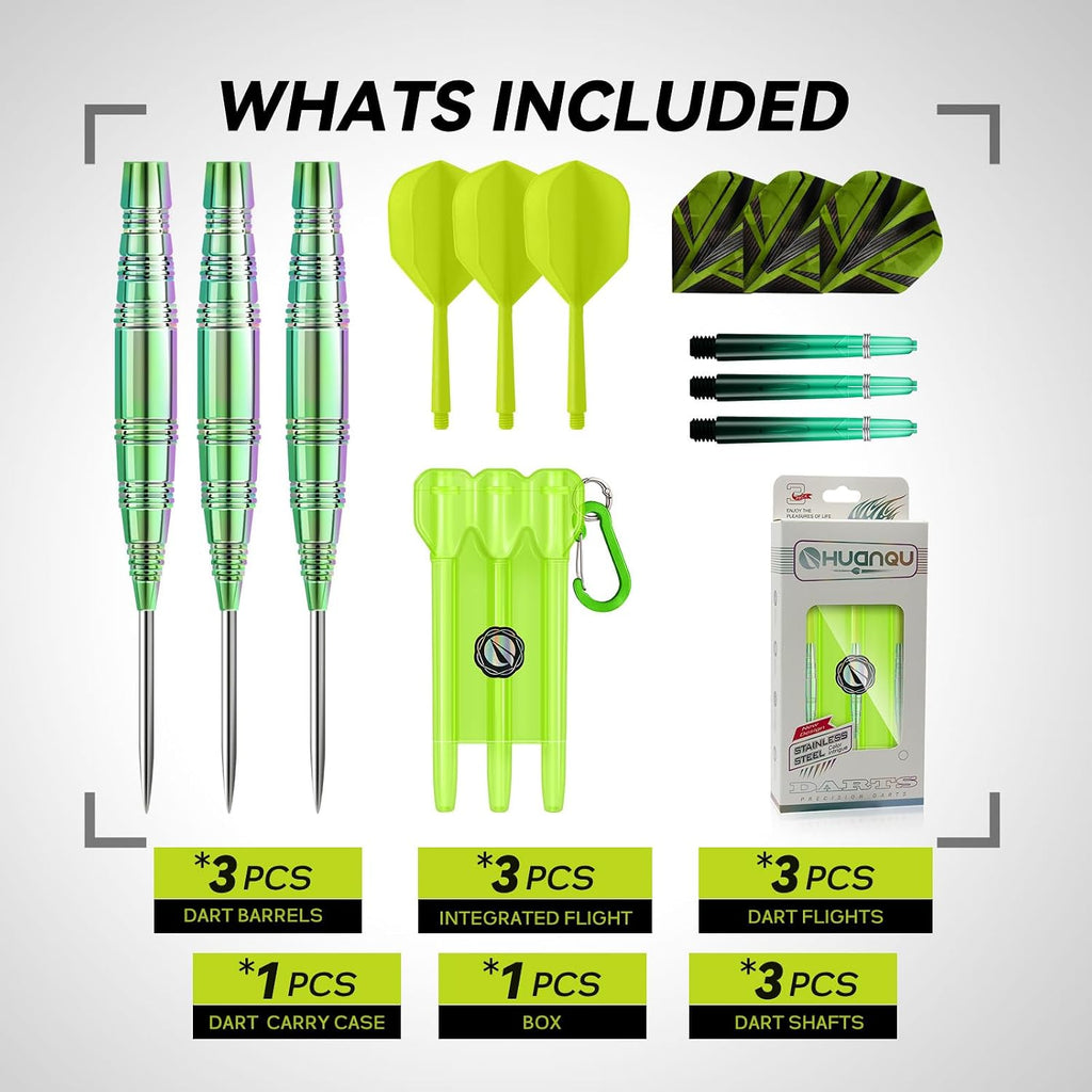 Professional Steel Tip Darts Set, 3 Pack 21/22/23/24g Darts Metal Tip Set with Extra Dart Shafts/Flights & Dart