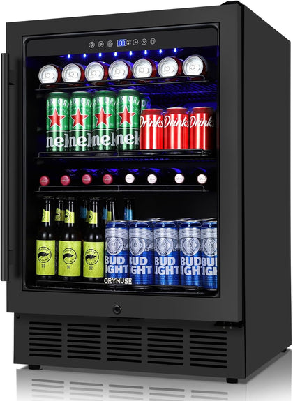 24 Inch Under Counter Beverage Refrigerator, 180 Can Drink Fridge