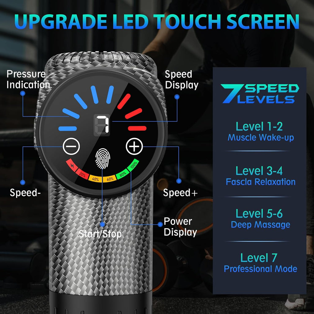 Massage Gun, Deep Tissue Back Massage for Athletes for Pain Relief, Percussion Massager with 10 Massages Heads &