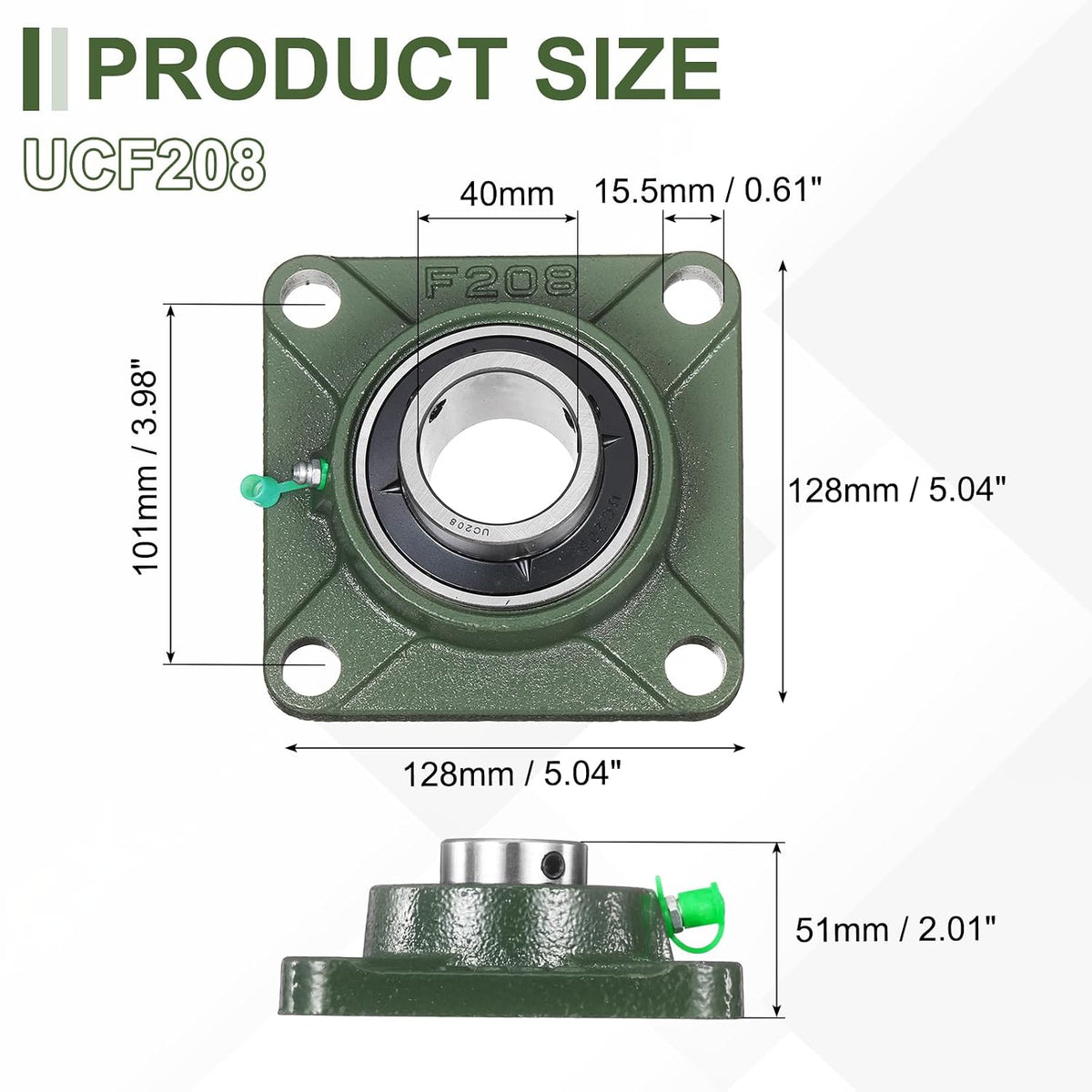 uxcell UCF208 Pillow Block Bearings, 40mm Bore Self Alignment, (ABEC3)