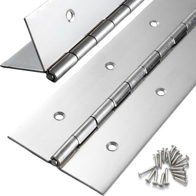 2 Pcs Heavy Duty Piano Hinge 11 Inch x 3 Inch Width, True 0.060'' Thick Stainless Steel Piano Hinge for Heavy Duty Cabinet, Door, Toolbox, Wooden Box, Metal Plate, Furniture, Industrial Project