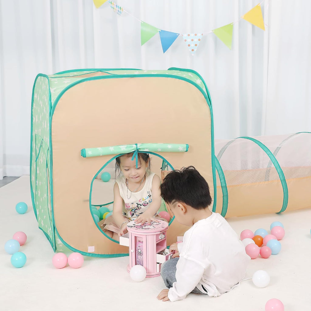 5PC Pop Up Kids Tent, Crawl Tunnel, Ball Pit, Children's Play House Toy