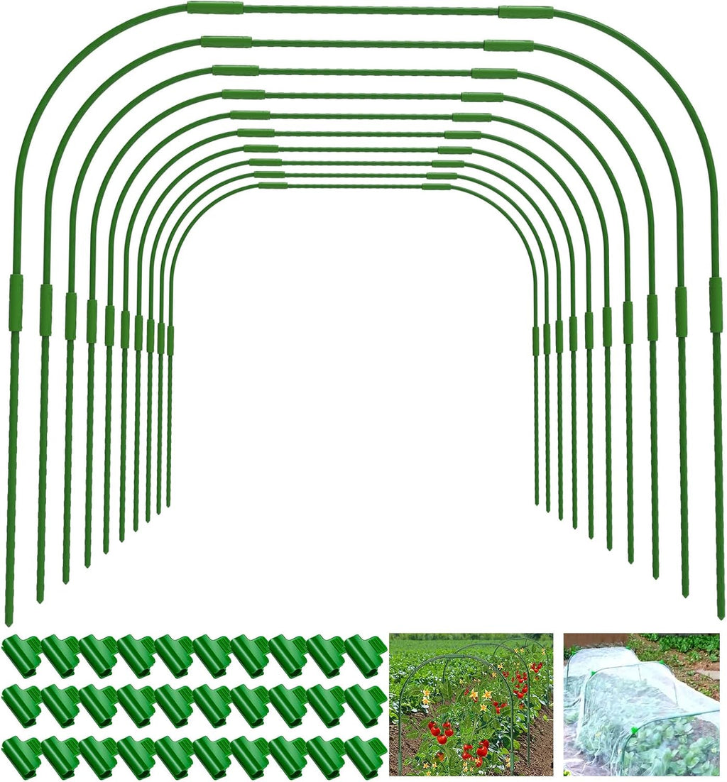 Garden Hoops for Raised beds, 10 Sets DIY Rust-Free Garden Tunnel 32.3"x 32.3" Greenhouse Hoops for Row Cover Garden