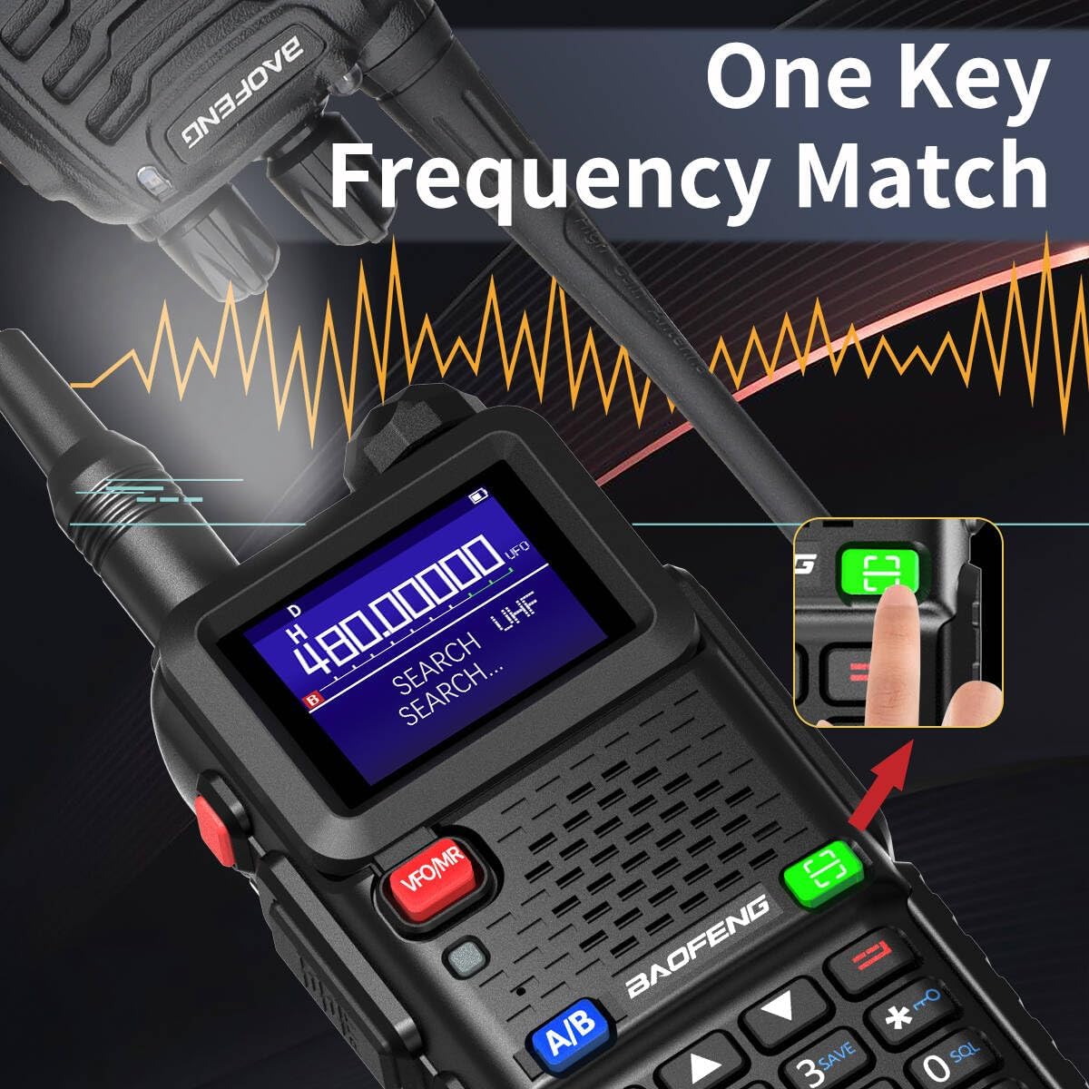 Radio Ham Radio Handheld UV-5R Upgrade Long Range Rechargeable AR-5RM 10W NOAA Weather Emergency Tactical Two Way