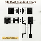 Heavy Duty Matte Black Front Door Handle and Deadbolt Set