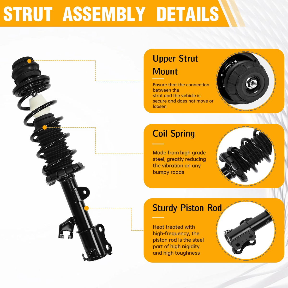 Pair Front Complete Struts Assembly w/Coil Spring 1333584L 1333584R