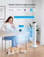 36 in. White Tower Fan for Bedroom, 5 Modes 8 Speeds up to 25ft/s