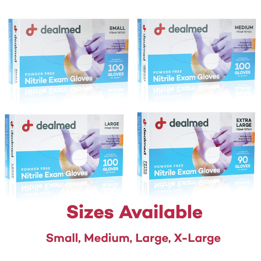 Nitrile Exam Gloves - Latex Free - Small - 100 Count | Blue, Beaded Cuff, Ambidextrous Fit, Full Finger Coverage