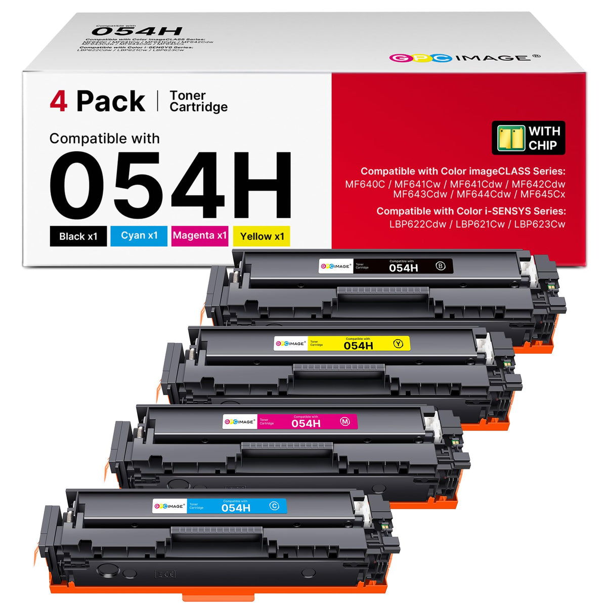 054H 054 Toner Replacement for Canon 054H 054 Toner Cartridge Set 4 Pack