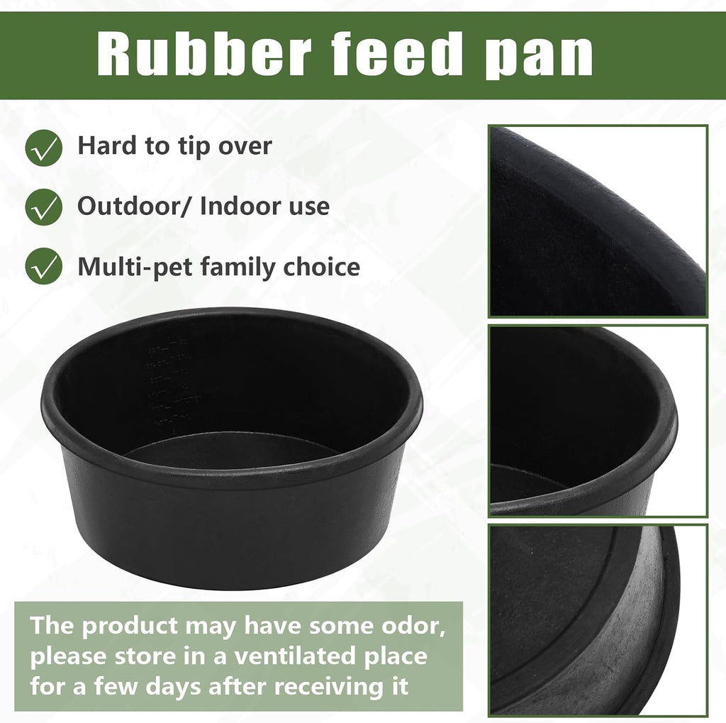 4 Pcs 4 Quart/ 1 Gallon Rubber Feeder Pan Horse Feed Bucket