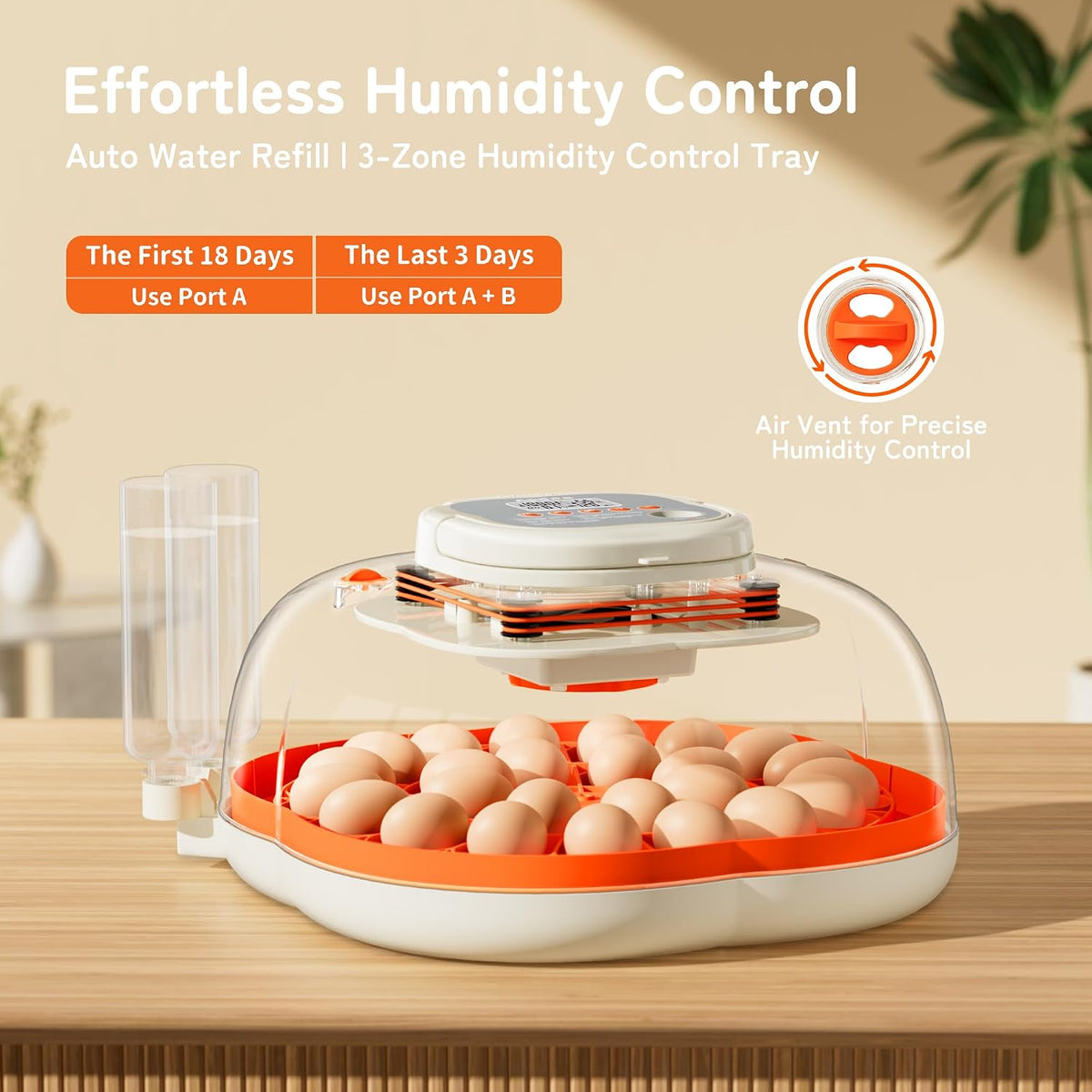 Egg Incubators for Hatching Eggs, Temperature and Humidity Control, Automatic Egg Turning, Egg Candler, External