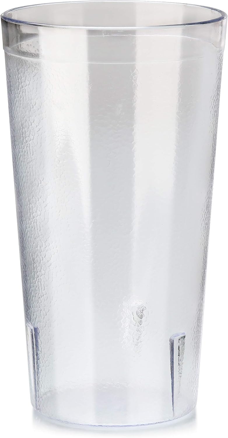 Restaurant-Grade Polycarbonate Beverage Tumblers, 16 oz, Clear, Set of 12